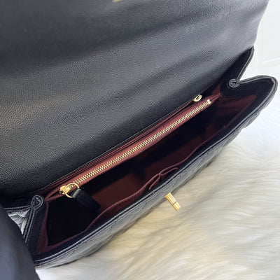 Chanel Large 32cm Coco Handle Flap in Black Caviar and AGHW