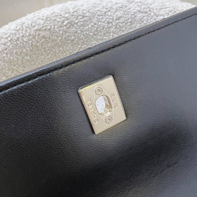 Chanel Small Trendy CC Top Handle Flap in Black Lambskin LGHW (Model: A92236)