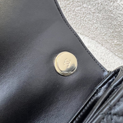 Chanel Small Trendy CC Top Handle Flap in Black Lambskin LGHW (Model: A92236)