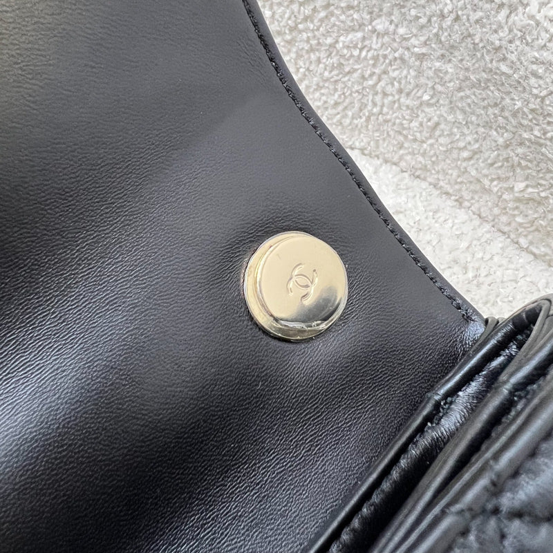 Chanel Small Trendy CC Top Handle Flap in Black Lambskin LGHW (Model: A92236)