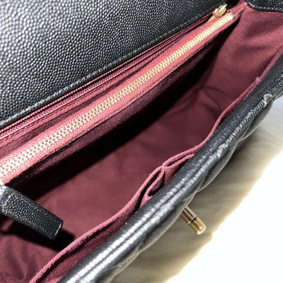 Chanel Large 32cm Coco Handle Flap in Black Caviar and AGHW