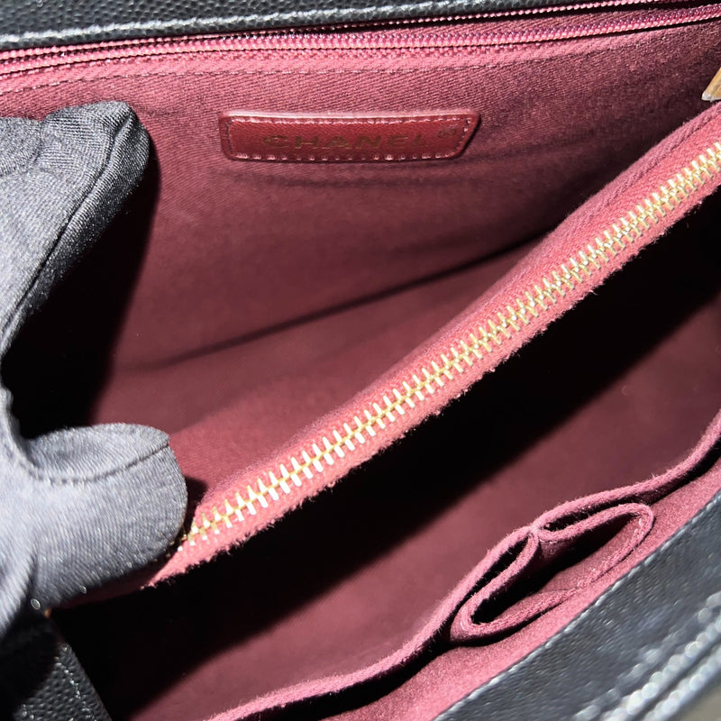 Chanel Large 32cm Coco Handle Flap in Black Caviar and AGHW