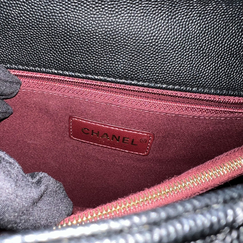 Chanel Large 32cm Coco Handle Flap in Black Caviar and AGHW