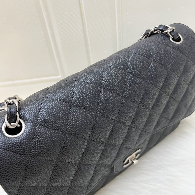 Chanel Jumbo Classic Flap CF in Black Caviar and SHW