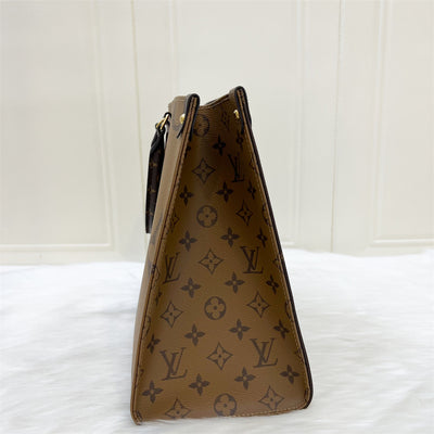 LV Onthego MM in Reverse Monogram Canvas and GHW