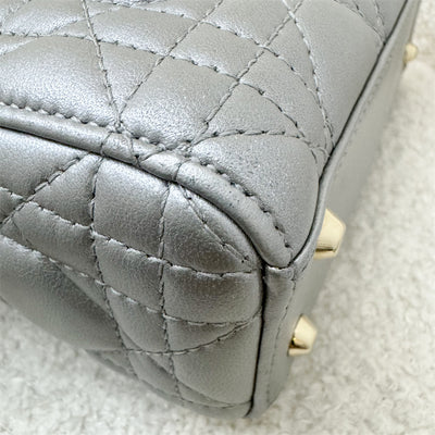 Dior Mini Lady Dior in Pearly Grey Lambskin and LGHW