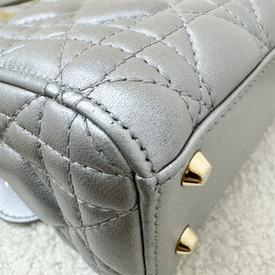 Dior Mini Lady Dior in Pearly Grey Lambskin and LGHW