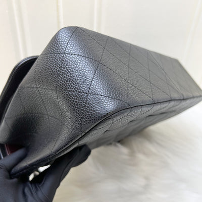 Chanel Jumbo Classic Flap CF in Black Caviar and SHW