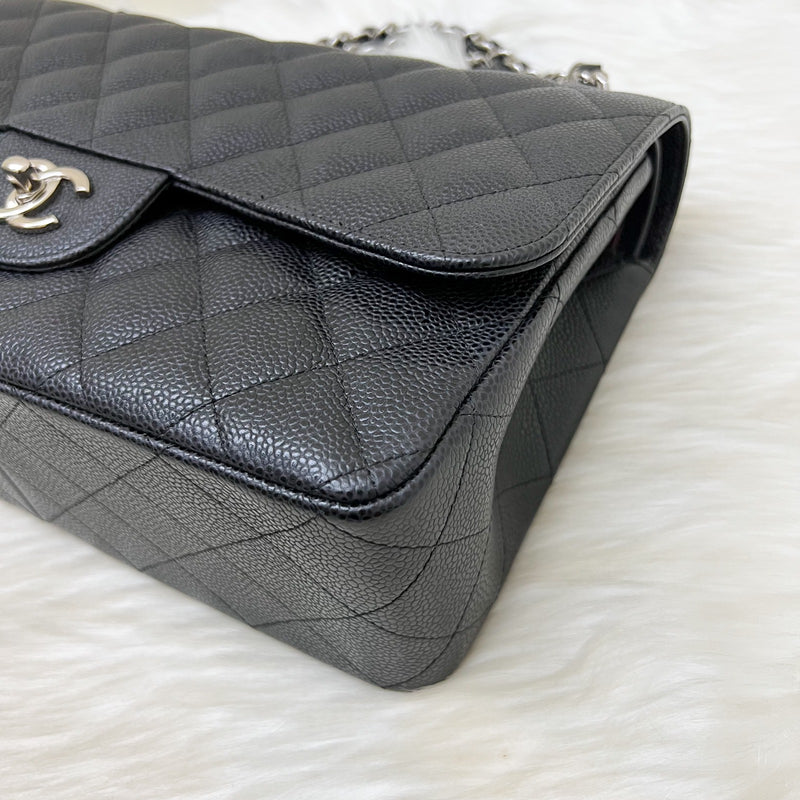 Chanel Jumbo Classic Flap CF in Black Caviar and SHW