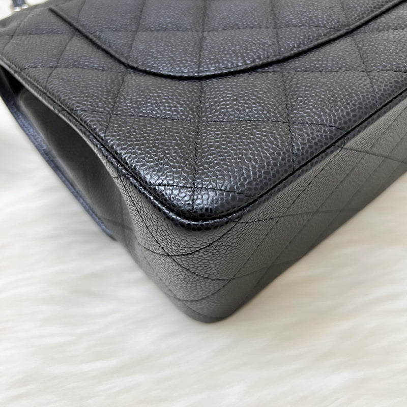 Chanel Jumbo Classic Flap CF in Black Caviar and SHW