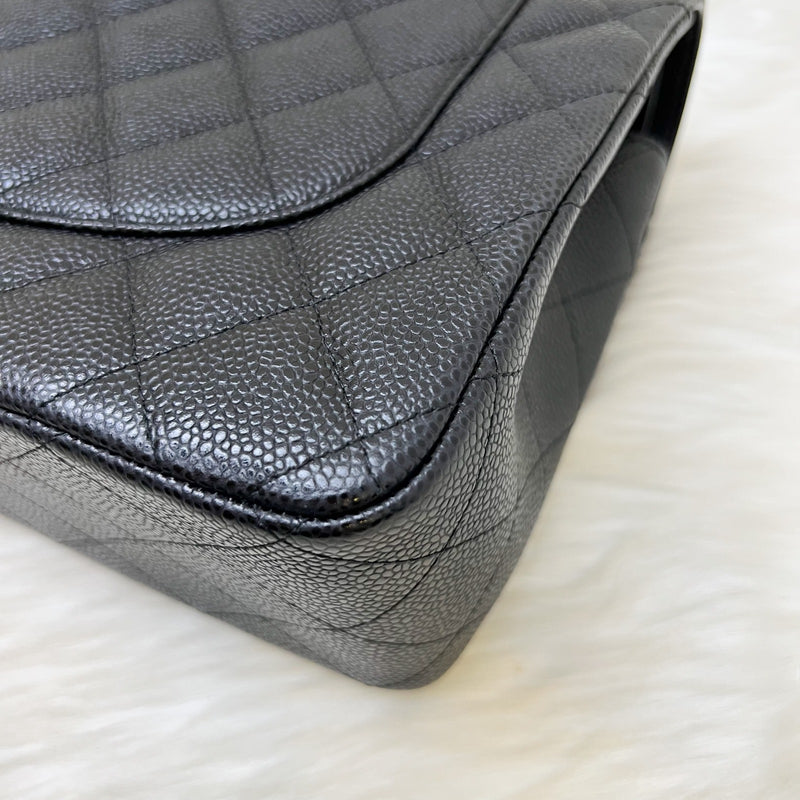Chanel Jumbo Classic Flap CF in Black Caviar and SHW