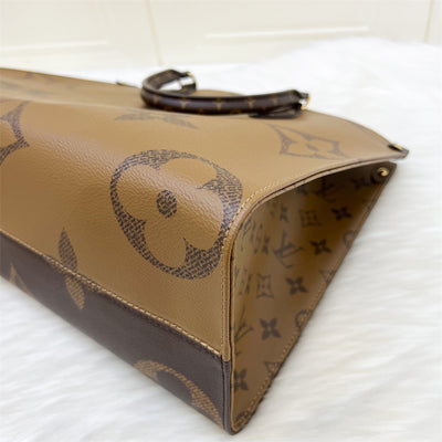 LV Onthego MM in Reverse Monogram Canvas and GHW