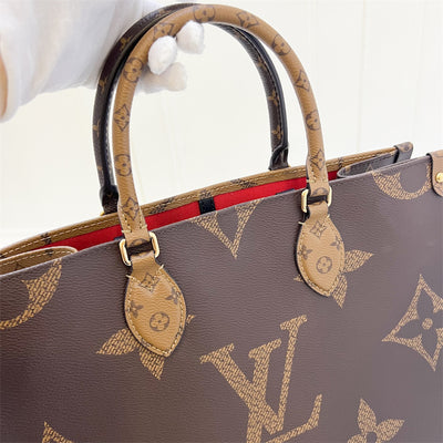 LV Onthego MM in Reverse Monogram Canvas and GHW