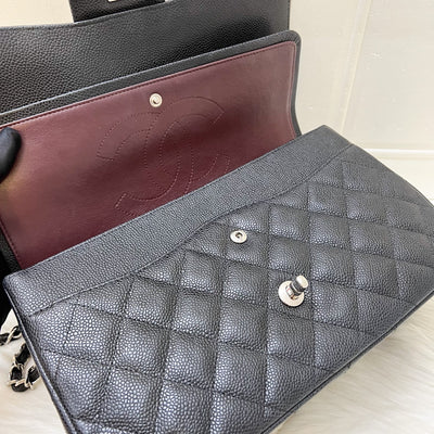 Chanel Jumbo Classic Flap CF in Black Caviar and SHW
