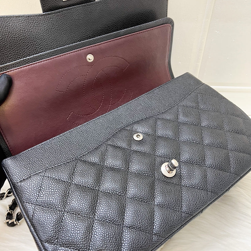 Chanel Jumbo Classic Flap CF in Black Caviar and SHW