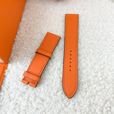 Hermes Cape Cod Large 37mm Automatic Watch with Orange Swift Strap + Extra Strap (Braise Alligator) worth $700