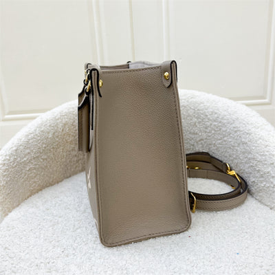 LV Onthego PM in Tourterelle (Grey) / Creme Giant Monogram Empreinte Leather and GHW