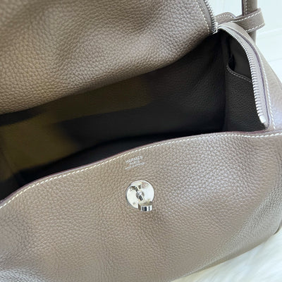 Hermes Lindy 30 in Etoupe Clemence Leather and PHW
