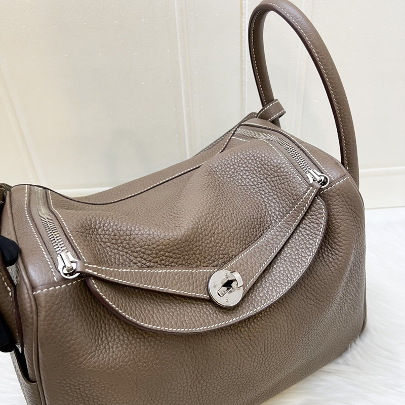 Hermes Lindy 30 in Etoupe Clemence Leather and PHW