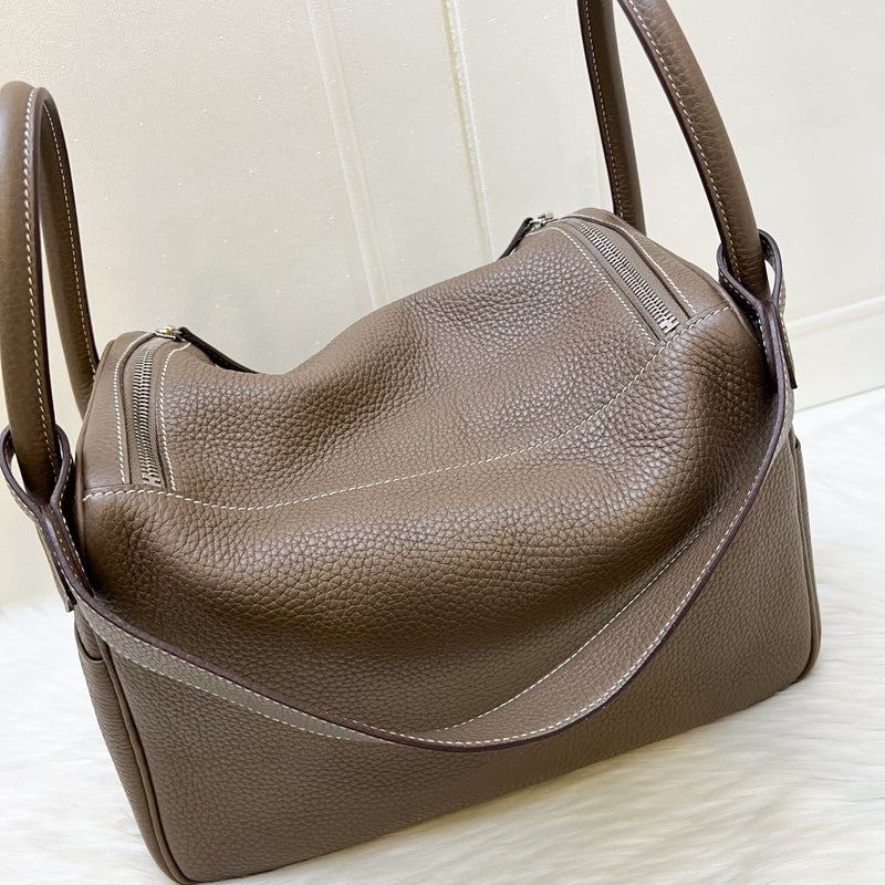 Hermes Lindy 30 in Etoupe Clemence Leather and PHW