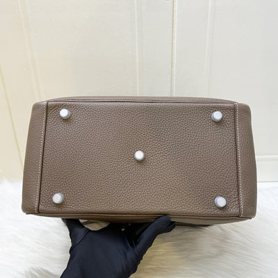 Hermes Lindy 30 in Etoupe Clemence Leather and PHW