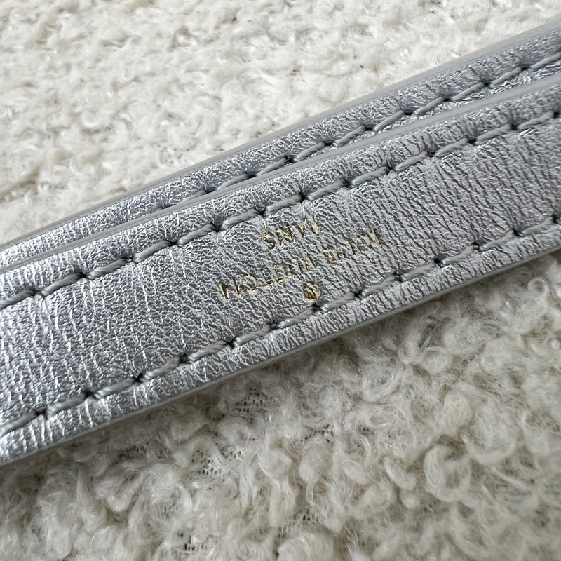 LV Pochette Coussin BB in Silver Monogram Embossed Puffy Lambskin and GHW