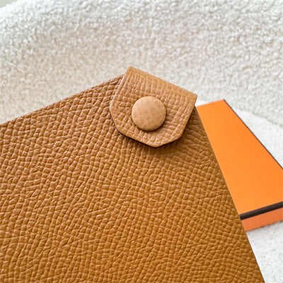 Hermes Tarmac Passport Holder in Gold Epsom Leather