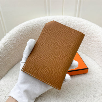 Hermes Tarmac Passport Holder in Gold Epsom Leather