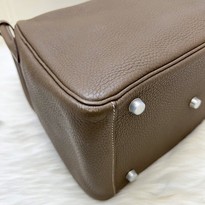 Hermes Lindy 30 in Etoupe Clemence Leather and PHW