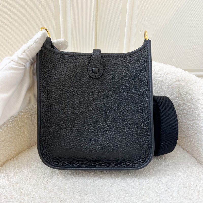 Hermes Mini Evelyne TPM in Noir Black Clemence Leather GHW