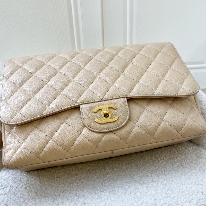 Chanel Jumbo Classic Flap SF in Beige Caviar and GHW