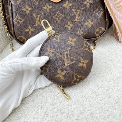 LV Multi Pochette Accessoires MPA in Monogram Canvas, Pink Strap and GHW