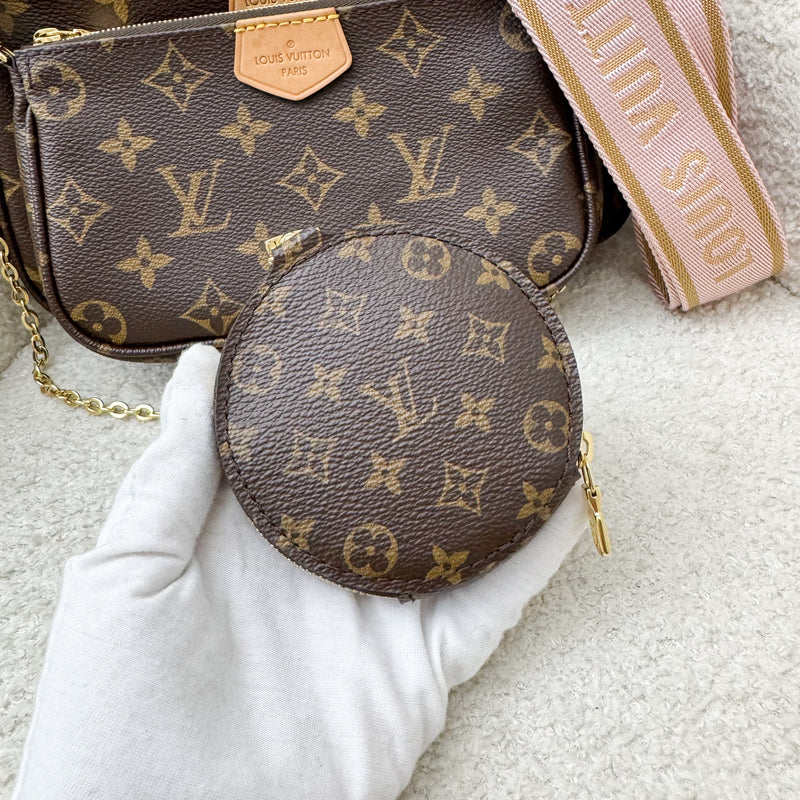 LV Multi Pochette Accessoires MPA in Monogram Canvas, Pink Strap and GHW