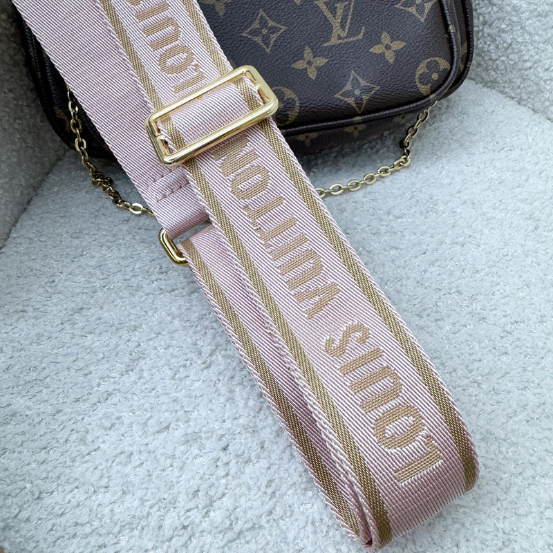 LV Multi Pochette Accessoires MPA in Monogram Canvas, Pink Strap and GHW