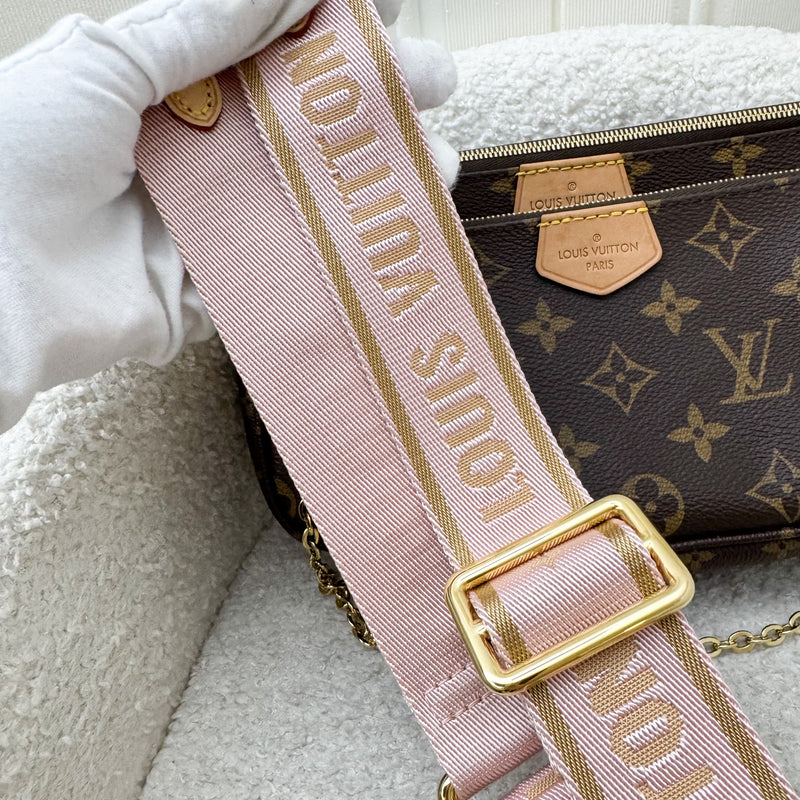 LV Multi Pochette Accessoires MPA in Monogram Canvas, Pink Strap and GHW