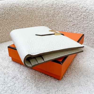 Hermes Bearn Compact Wallet in Mushroom Chevre Mysore Leather and GHW