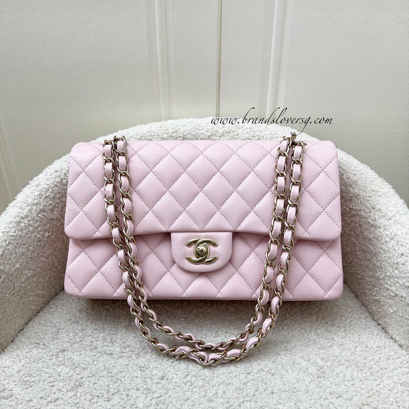 Chanel Medium Classic Flap CF in 22S Light Pink Caviar and LGHW