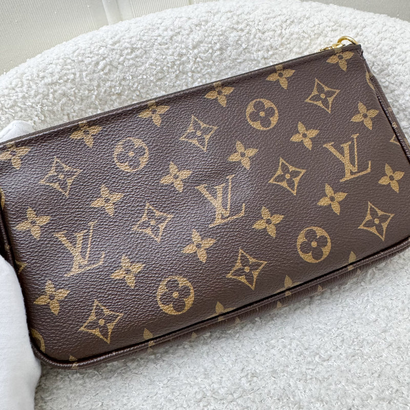 LV Multi Pochette Accessoires MPA in Monogram Canvas, Pink Strap and GHW