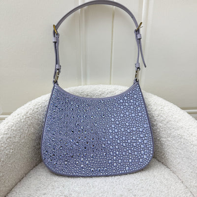 Prada Cleo Bag in Light Purple Satin with Crystals