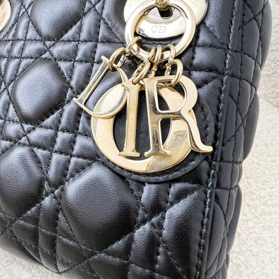 Dior Mini Lady Dior in Black Lambskin and LGHW