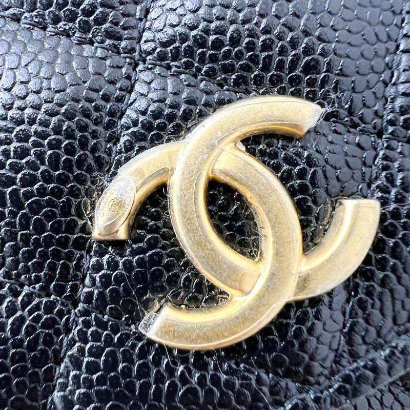 Chanel 22S "Pick Me Up" Wallet on Chain WOC in Black Caviar and AGHW