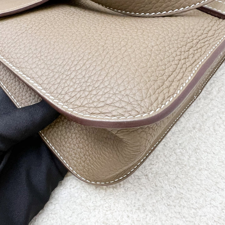 Hermes Halzan 25 in Etoupe Clemence Leather and GHW – Brands Lover
