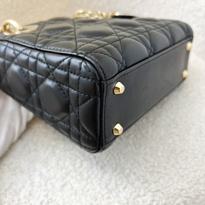 Dior Mini Lady Dior in Black Lambskin and LGHW