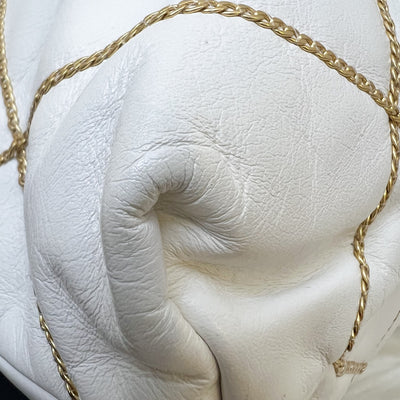 Chanel 22 Small Hobo Handbag in White Shiny Calfskin and AGHW (Model: AS3260)