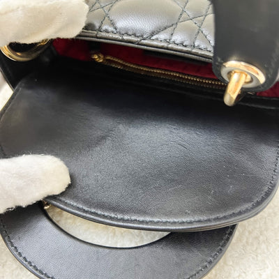 Dior Mini Lady Dior in Black Lambskin and LGHW