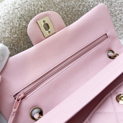 Chanel Small Classic Flap CF in 22B Pink Caviar and LGHW