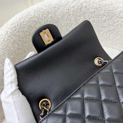 Chanel Classic Mini Rectangle Flap in Black Lambskin and Rose Gold HW