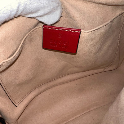 Gucci Marmont Small Camera Bag in Red Matelasse Chevron Leather and AGHW