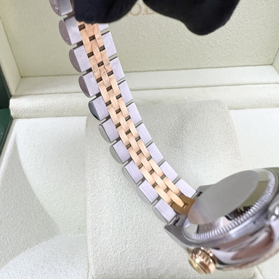 Rolex Lady's Datejust (26mm) with Vignette Red Dial with 10 Diamond Markers, 18K Yellow Gold Bezel and 18K Yellow Gold + Stainless Steel Jubilee Link Bracelet