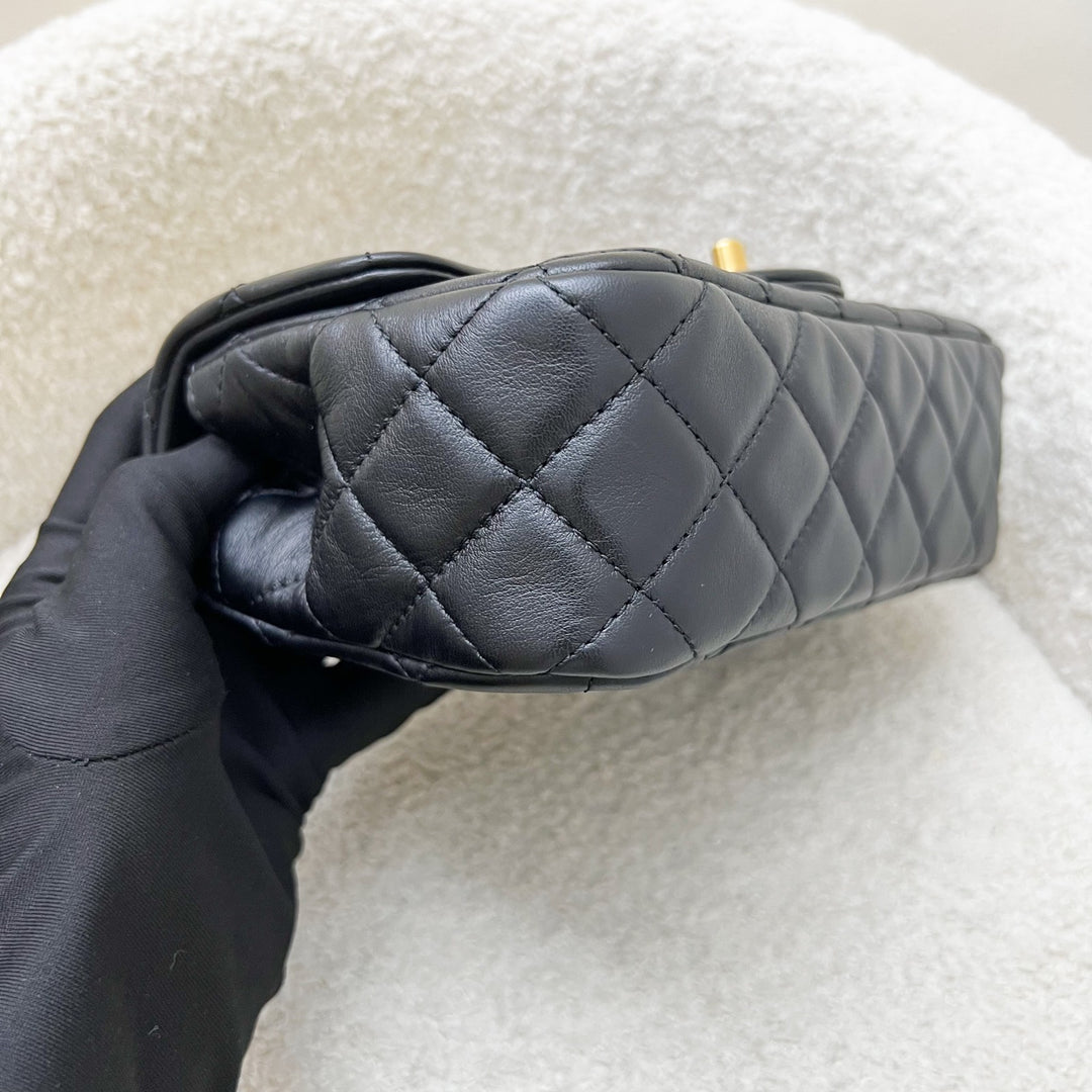 Chanel Pearl Crush Mini Rectangular Flap in Black Lambskin and